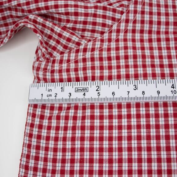 Chaps Easy Care Mens SIZE Large Shirt Red Short Sleeve Gingham Plaid - Picture 5 of 8